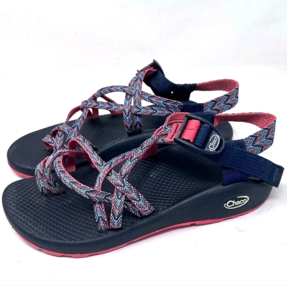 Chaco Women's Navy Blue Pink Multicolor Strappy Sandals